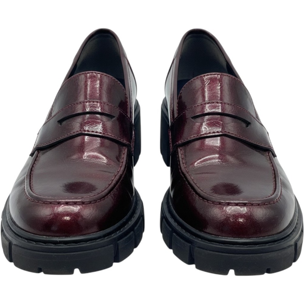 Sincerely Jules Dylan Burgundy Patent Lug Sole Platform Penny Loafers Size 7.5 M